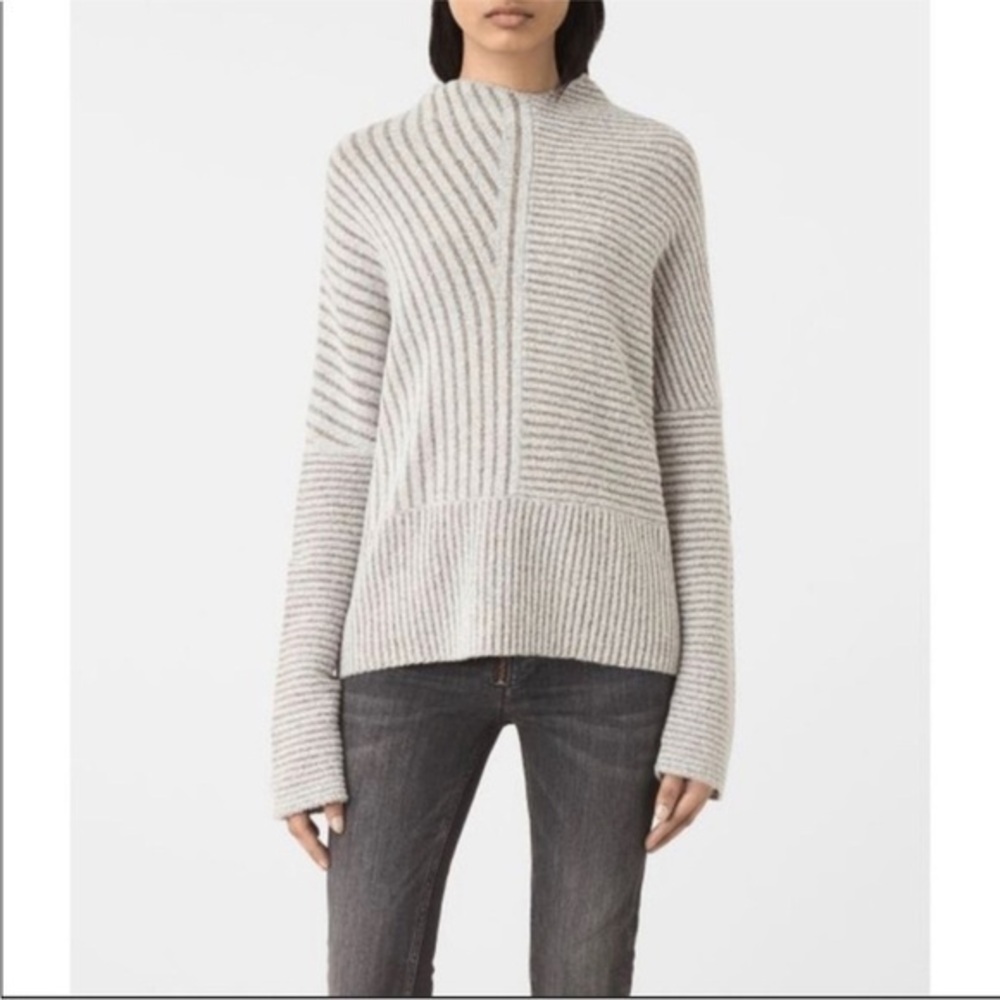 All Saints Terra gray high neck sweater. Size medium.